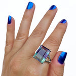 Custom natural Fluorite ring solid .925 sterling silver