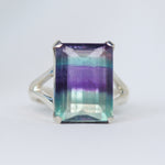 Custom natural Fluorite ring solid .925 sterling silver