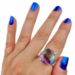 Custom natural Fluorite ring solid .925 sterling silver