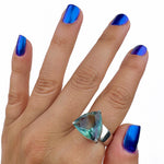 Custom natural Fluorite ring solid .925 sterling silver