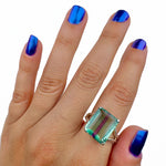 Custom natural Fluorite ring solid .925 sterling silver