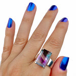 Custom natural Fluorite ring solid .925 sterling silver