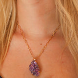 Aura Amethyst Cluster Necklace #2