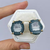 Coconut Geode Studs