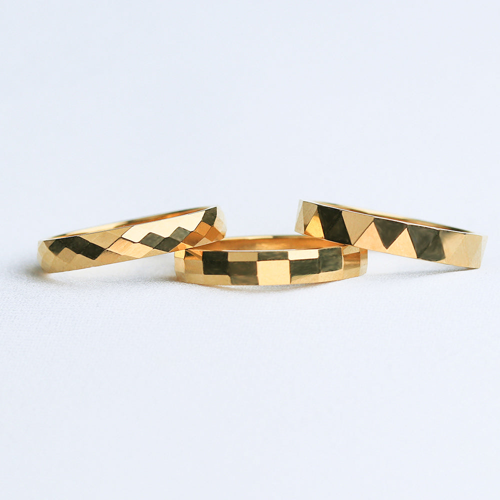 Stackable waterproof durable 18k gold-plated stainless steel ring tarnish free nickel free