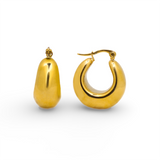 Gold Dome Hoop Earrings