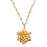 Filigree Gardenia Pearl Necklace