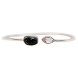 Herkimer Diamond and Black Tourmaline Flex Bracelet
