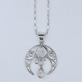 Herkimer Diamond Crescent Moon Necklace