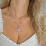 Herkimer Diamond Crescent Moon Necklace