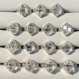 Large Herkimer Diamond Ring - Braided Band
