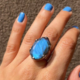 Crown Bezel Labradorite Ring