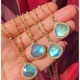 Labradorite Teardrop Necklace