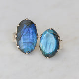 Crown Bezel Labradorite Ring