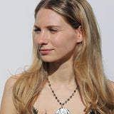 Carved Black Rose Necklace - XL