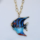 Enamel Angel Fish Necklace - Large