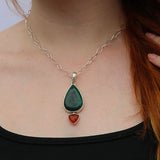 Malachite + Amber Necklace