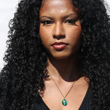 Malachite + Zirconia Teardrop Necklace