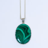 Malachite Necklace - Large Oval