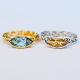 Marquise Eye Ring - Citrine & Blue Topaz