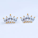 Cubic Zirconia waterproof chic studs tarnish free 14k gold-plated nickel free