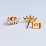 Cubic Zirconia waterproof chic studs tarnish free 14k gold-plated nickel free
