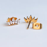 Cubic Zirconia waterproof chic studs tarnish free 14k gold-plated nickel free