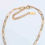 Cubic zirconias waterproof, gold-plated stainless steel, adjustable 16-18" chain tarnish free nickel free