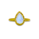 Moonstone Teardrop Fancy Bezel Ring