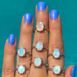 Rainbow Moonstone Oval Ring