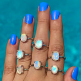 Rainbow Moonstone Oval Ring