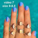 Rainbow Moonstone Shape Ring