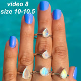 Rainbow Moonstone Shape Ring