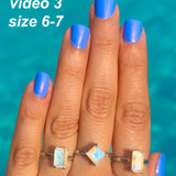 Rainbow Moonstone Shape Ring