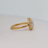 Moonstone Teardrop Fancy Bezel Ring