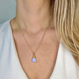Moonstone Wire wrapped Necklace - Gold