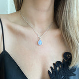 Moonstone Paperclip Necklace