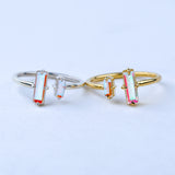 Mystic Topaz Baguette Ring - adjustable