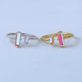 Mystic Topaz Baguette Ring - adjustable
