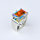 Square Princess Ring - Mystic Topaz