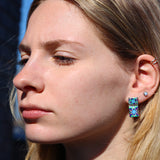 Blue Mosaic Inlay Earrings