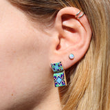 Blue Mosaic Inlay Earrings