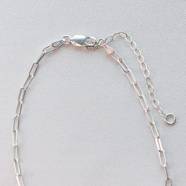 Blue Topaz .925 sterling silver necklace Italian adjustable chain tarnish free waterproof nickel free