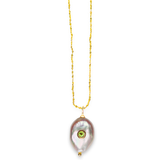 Pearl + Peridot Inlay Necklace