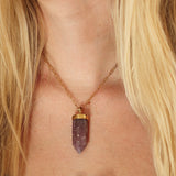 Pink Amethyst Pillar Necklace