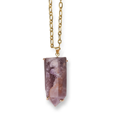 Pink Amethyst Geode Pillar Necklace