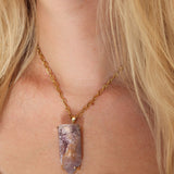 Pink Amethyst Geode Pillar Necklace