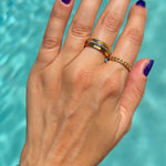 edgy 18k gold-plated stainless steel ring waterproof tarnish free nickel free