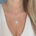 cubic zirconia baguettes solid 925 sterling silver charm necklace