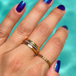 Stackable waterproof durable 18k gold-plated stainless steel ring tarnish free nickel free